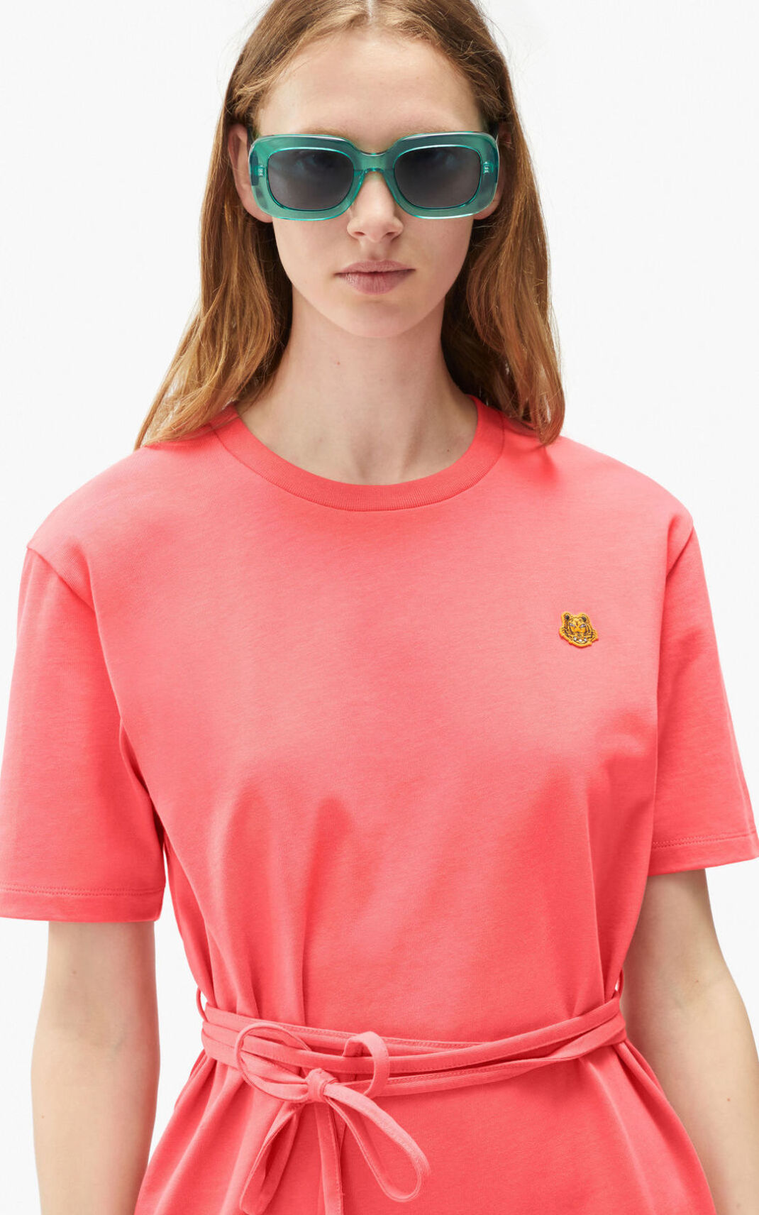 Vestido Kenzo Tiger Crest T shirt Feminino - Coral | 156OZQBMT